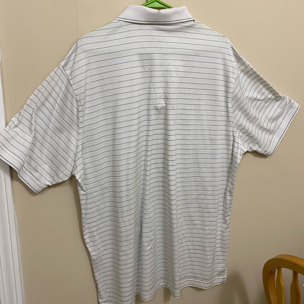 Classic White Striped Polo Shirt